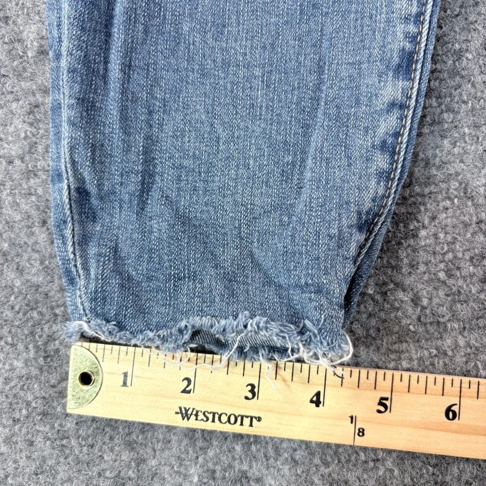Kut from the Kloth Carlo Ankle Skinny Jeans Medium Wash Raw Hem Size 6
